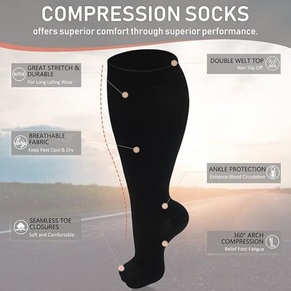 Diu Life Compression Socks for Women and Men 3 Pairs  Size L/XL - Picture 4 of 8